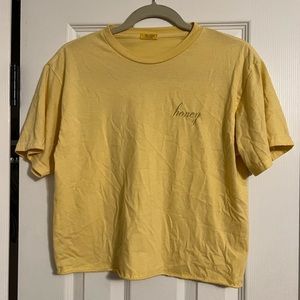 John Galt Brandy Melville cropped yellow honey t-shirt